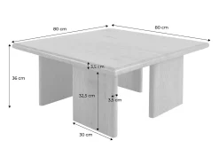Mesa de centro baja y cuadrada nogal