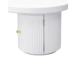 Mesa de centro blanca - Mesa de centro con 1 puerta y patas cilíndricas - diseño en forma de nube - para salones y oficinas