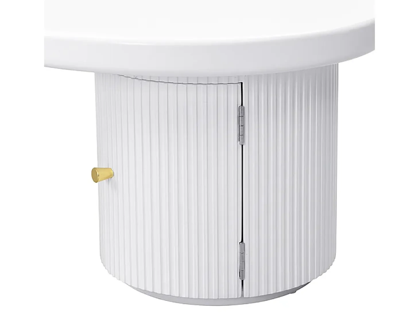 Mesa de centro blanca - Mesa de centro con 1 puerta y patas cilíndricas - diseño en forma de nube - para salones y oficinas