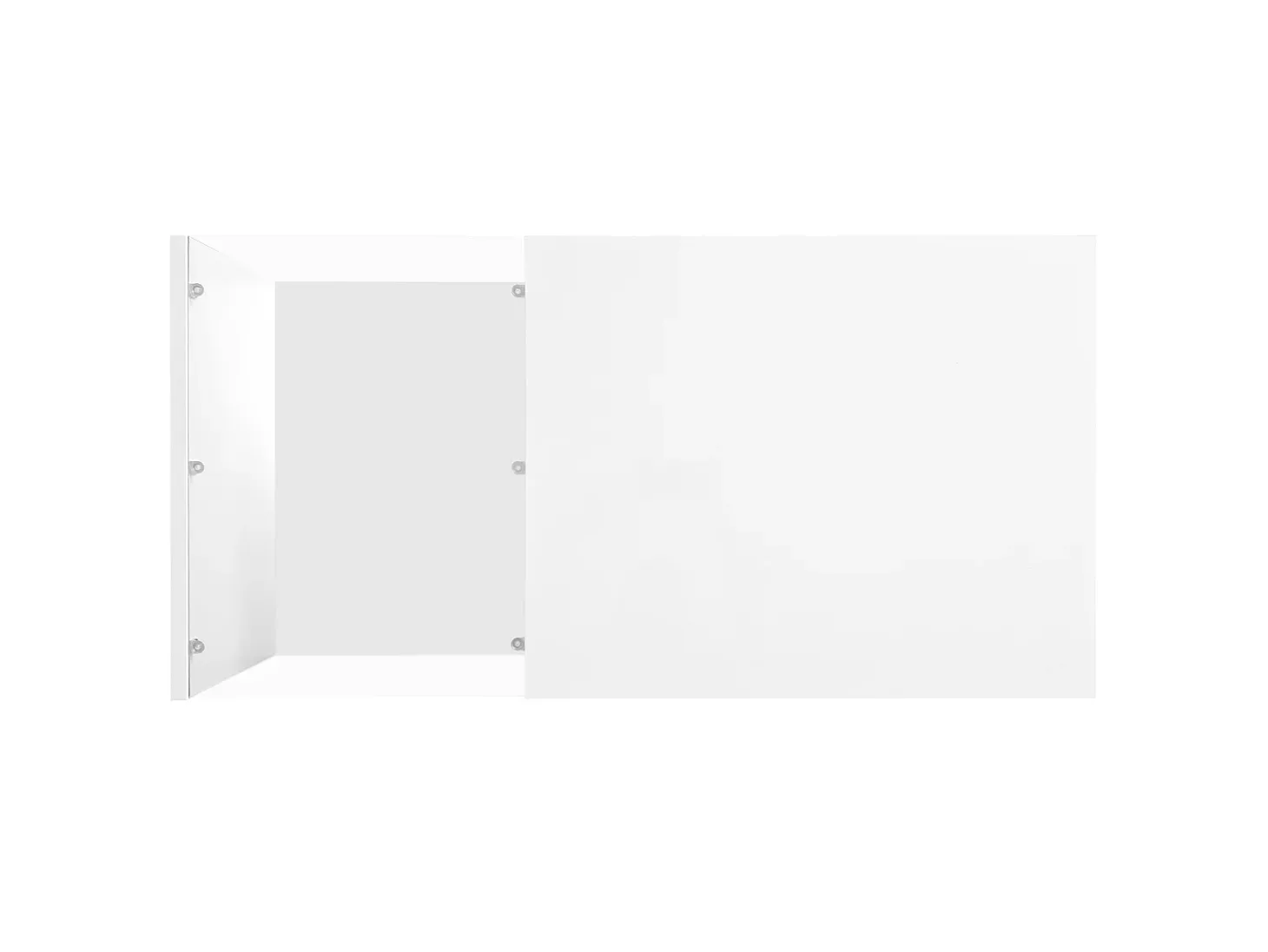 Mesa de centro blanca de 100 x 50 cm con LED, cajón y tablero de cristal - para salón y oficina