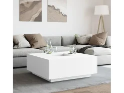 Mesa de centro blanca 100x100x40 cm madera de ingeniería