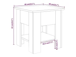 Mesa de centro blanco madera contrachapada 40x40x42 cm