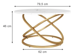 Mesa de centro blanco/oro 79.5x62x46 calgary