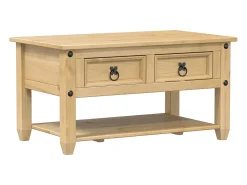 Mesa de centro cajones Corona madera maciza de pino 85x50x45 cm
