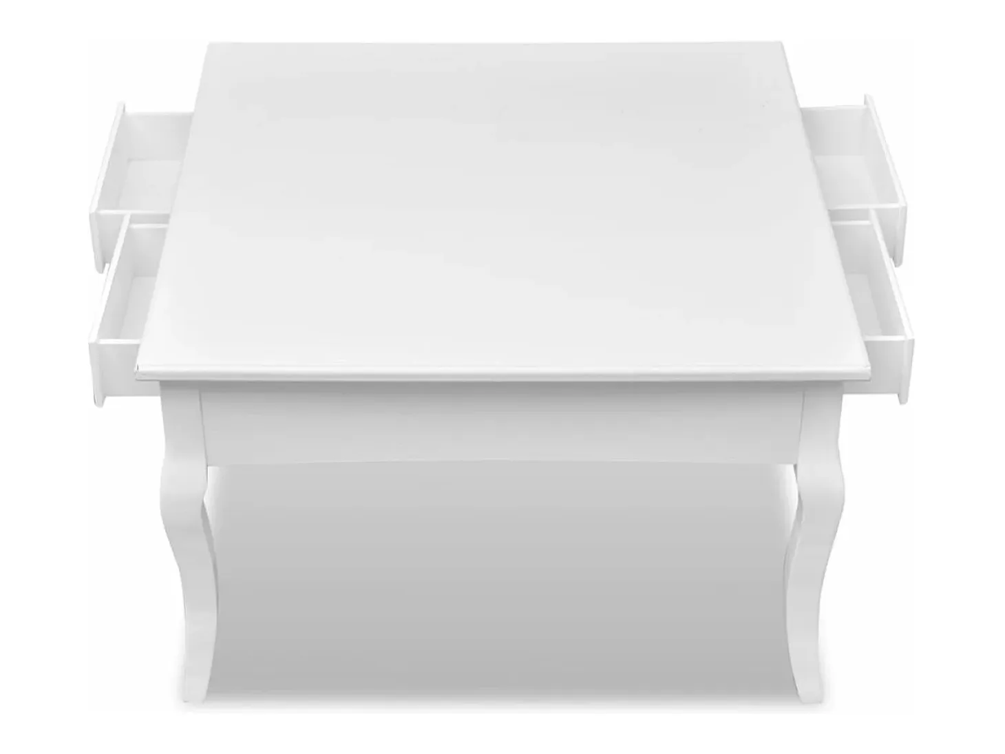 Mesa de centro clásica con 4 cajones blanca