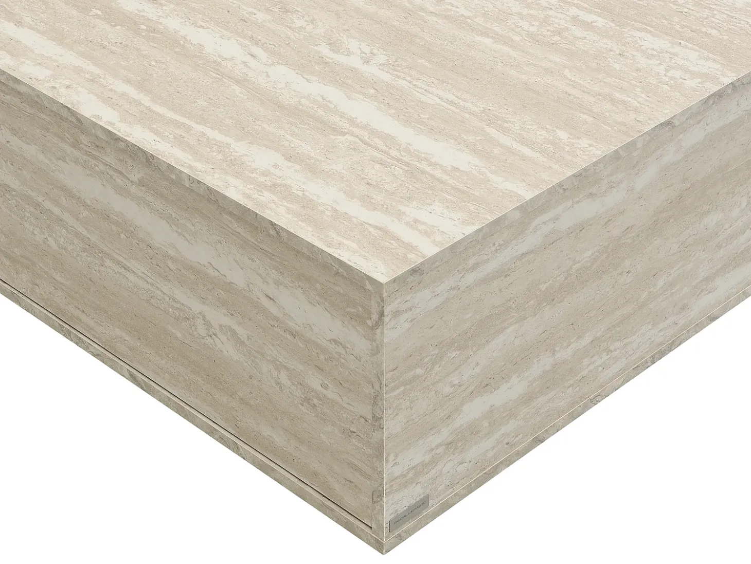 Mesa de centro con 2 cajones en MDF - Efecto travertino beige - ANTRIM by Pascal Morabito