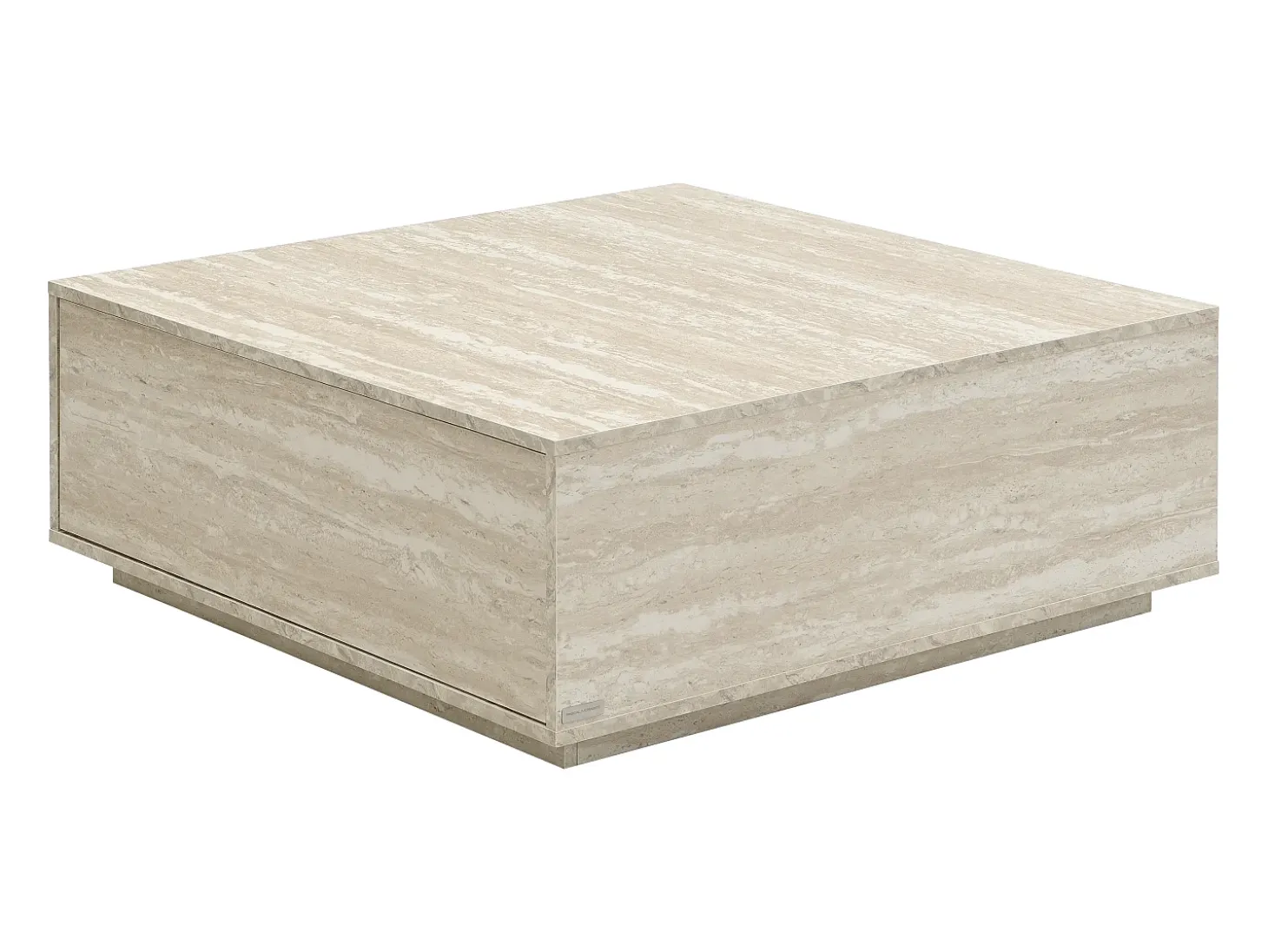 Mesa de centro con 2 cajones en MDF - Efecto travertino beige - ANTRIM by Pascal Morabito