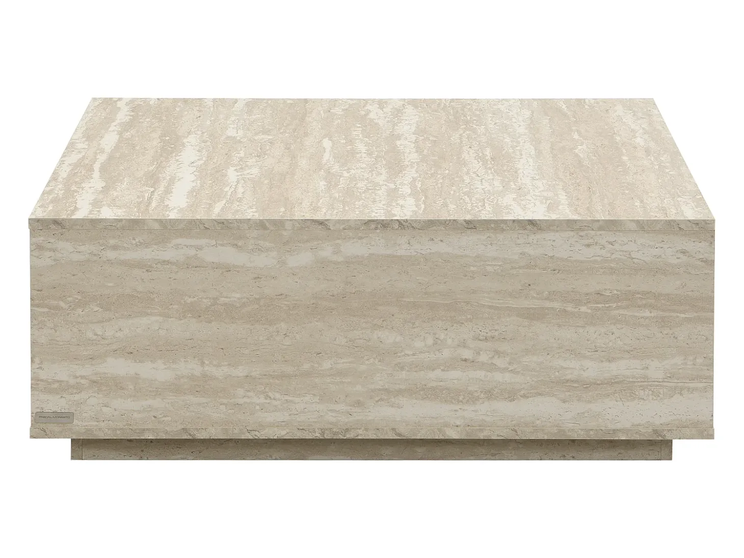 Mesa de centro con 2 cajones en MDF - Efecto travertino beige - ANTRIM by Pascal Morabito