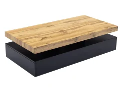 Mesa de centro con 2 cajones de MDF - Negro y natural claro - FELIX
