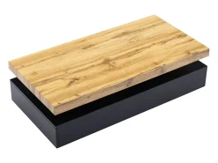 Mesa de centro con 2 cajones de MDF - Negro y natural claro - FELIX