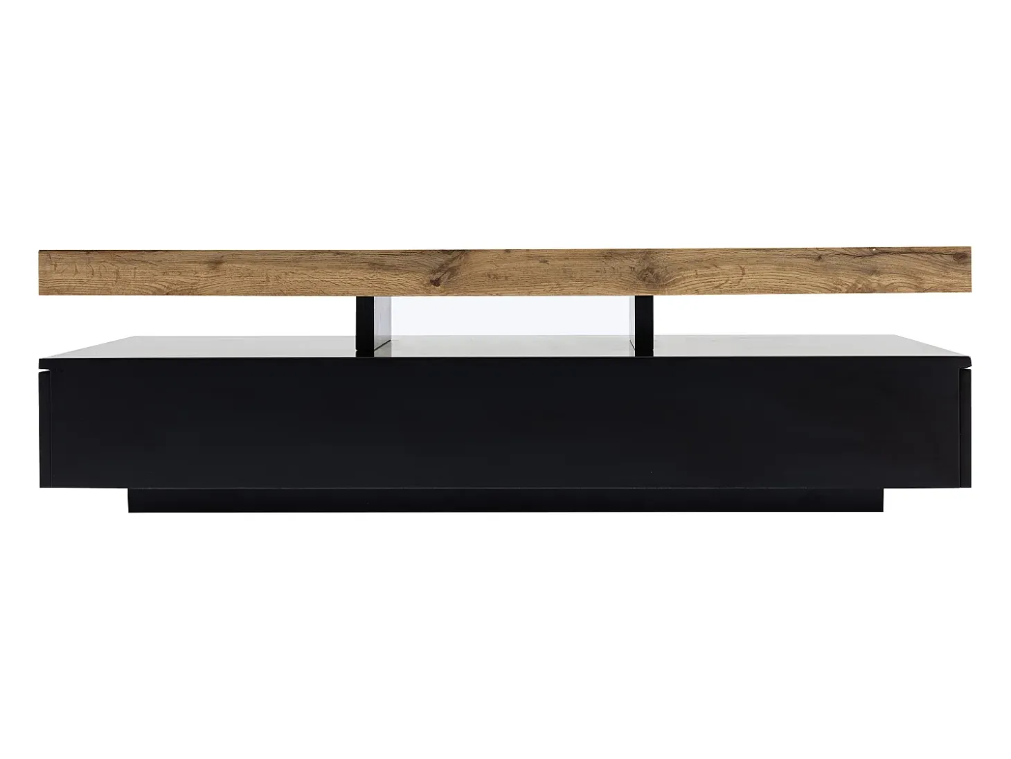 Mesa de centro con 2 cajones de MDF - Negro y natural claro - FELIX