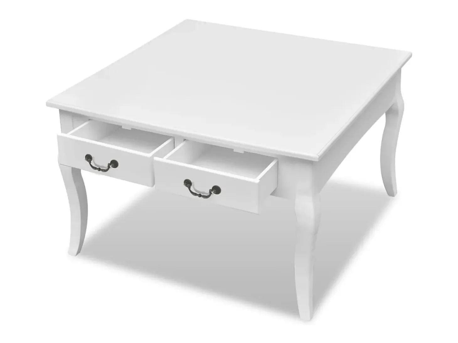 Mesa de centro con 4 cajones blanco