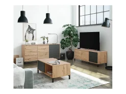 Mesa de centro con 2 compartimentos de almacenamiento - L100 cm - Brooklyn