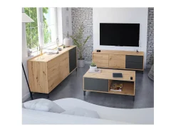 Mesa de centro con 2 compartimentos de almacenamiento - L100 cm - Brooklyn
