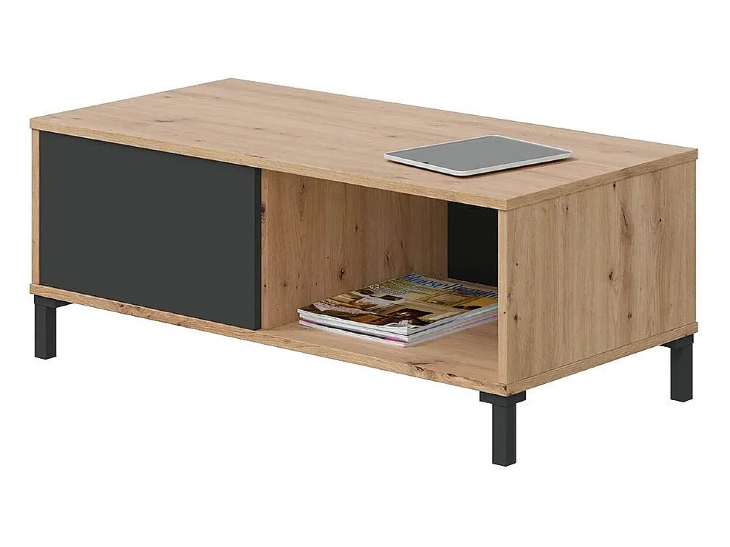 Mesa de centro con 2 compartimentos de almacenamiento - L100 cm - Brooklyn