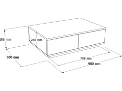 Mesa de centro con 2 puertas - Natural y Blanco - LOTULA