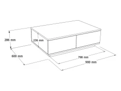 Mesa de centro con 2 puertas - Natural y Beige - LOTULA