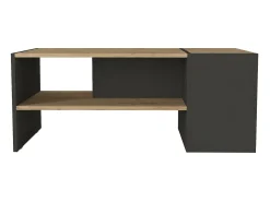 Mesa de centro con almacenaje - Antracita y natural - VELKAN