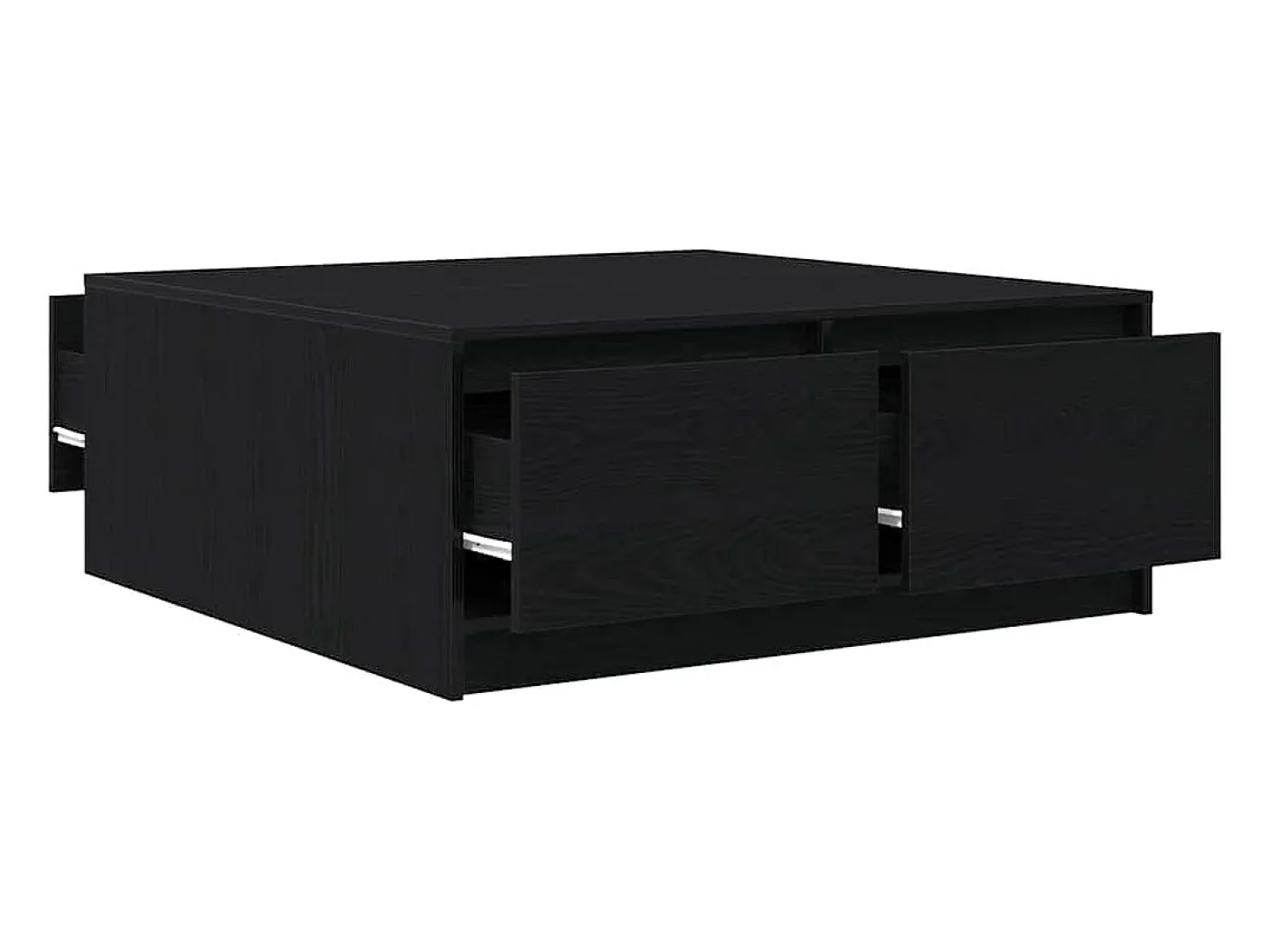 Mesa de centro con cajones roble negro 100x100x40 cm