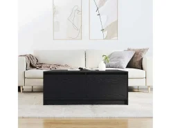 Mesa de centro con cajones roble negro 100x100x40 cm