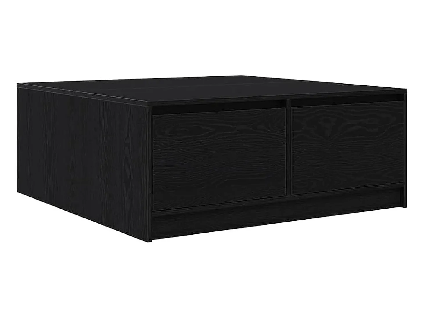 Mesa de centro con cajones roble negro 100x100x40 cm