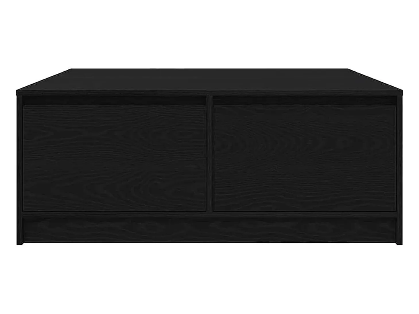 Mesa de centro con cajones roble negro 100x100x40 cm