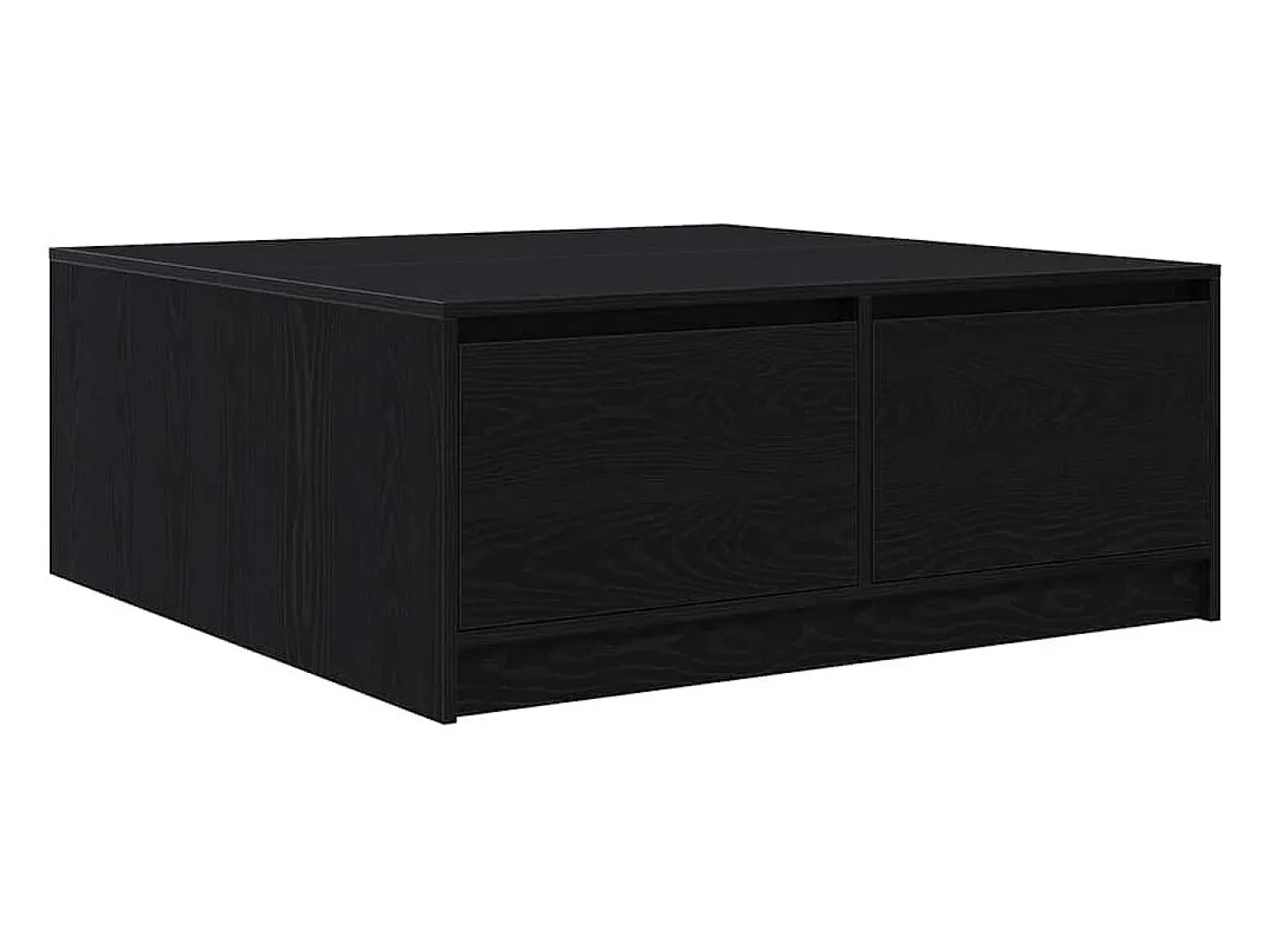 Mesa de centro con cajones roble negro 100x100x40 cm
