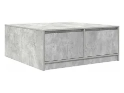 Mesa de centro con cajones gris hormigón 100x100x40 cm