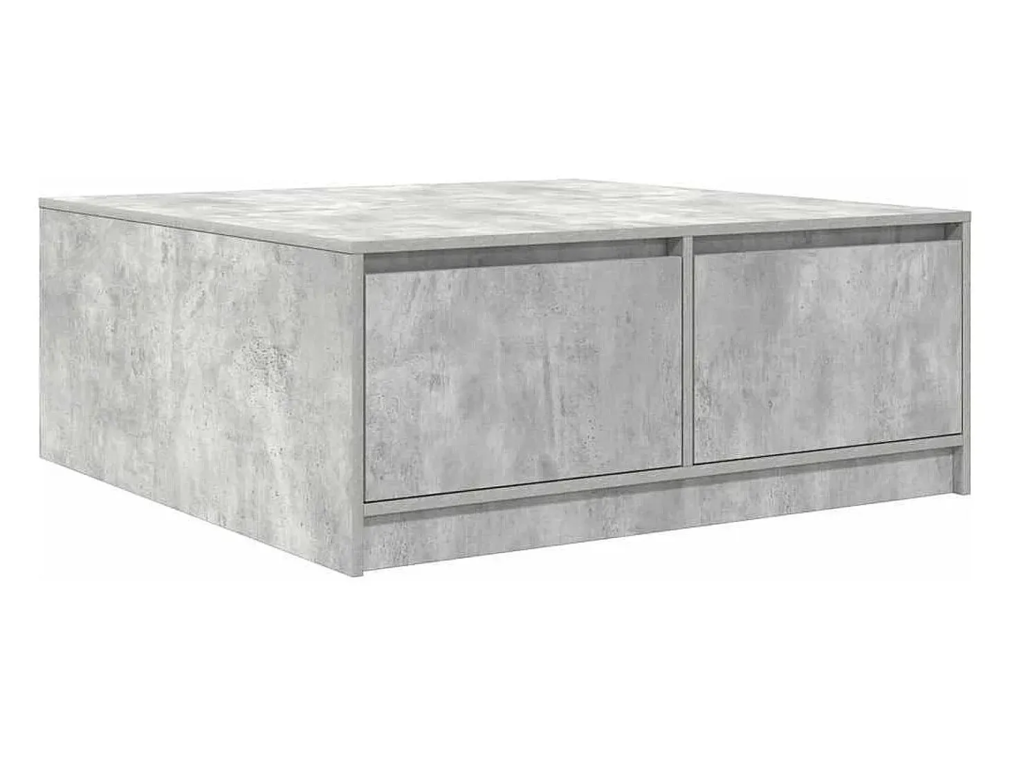 Mesa de centro con cajones gris hormigón 100x100x40 cm