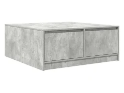 Mesa de centro con cajones gris hormigón 100x100x40 cm