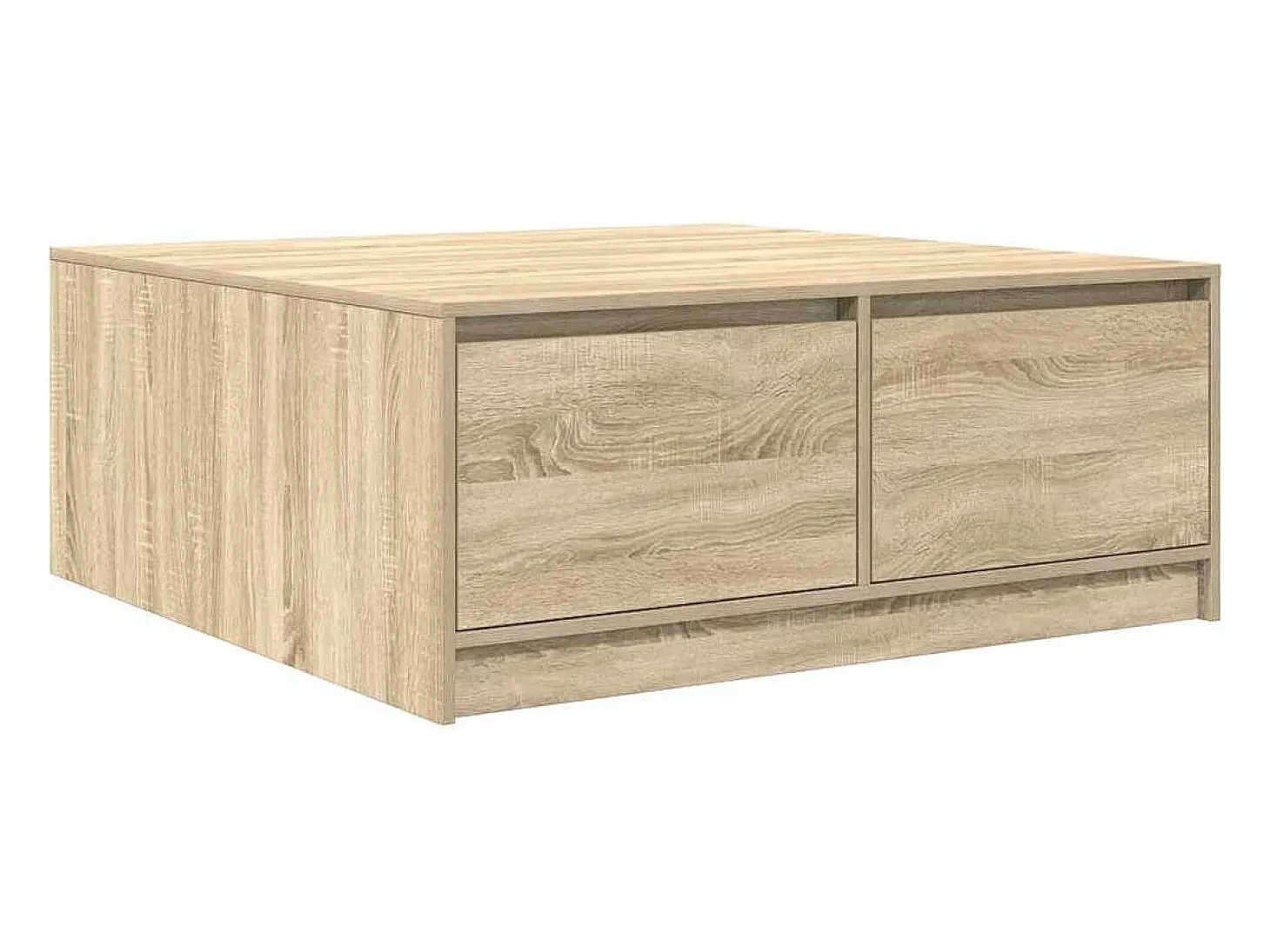 Mesa de centro con cajones roble Sonoma 100x100x40 cm