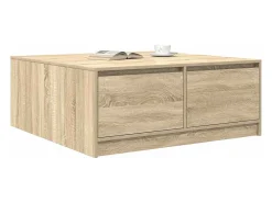 Mesa de centro con cajones roble Sonoma 100x100x40 cm