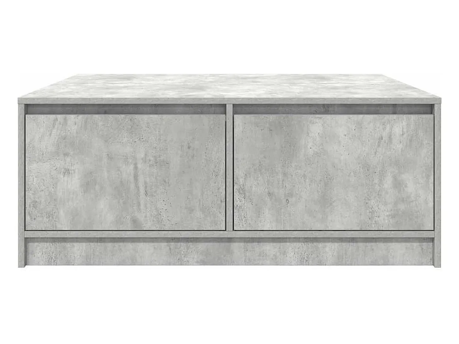 Mesa de centro con cajones gris hormigón 100x100x40 cm