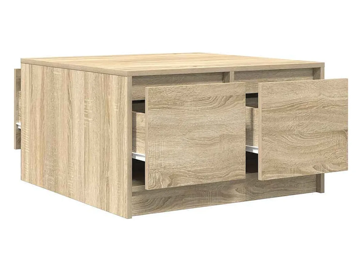 Mesa de centro con cajones roble Sonoma 70,5x70x40 cm
