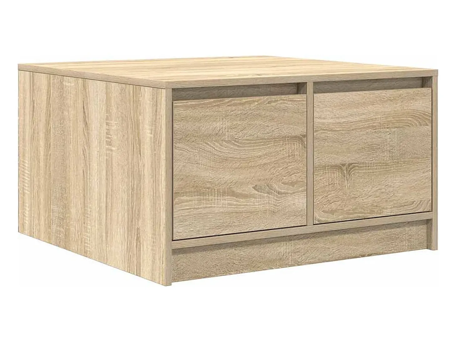 Mesa de centro con cajones roble Sonoma 70,5x70x40 cm