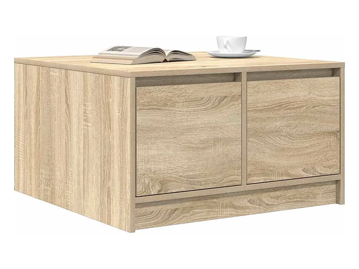 Mesa de centro con cajones roble Sonoma 70,5x70x40 cm