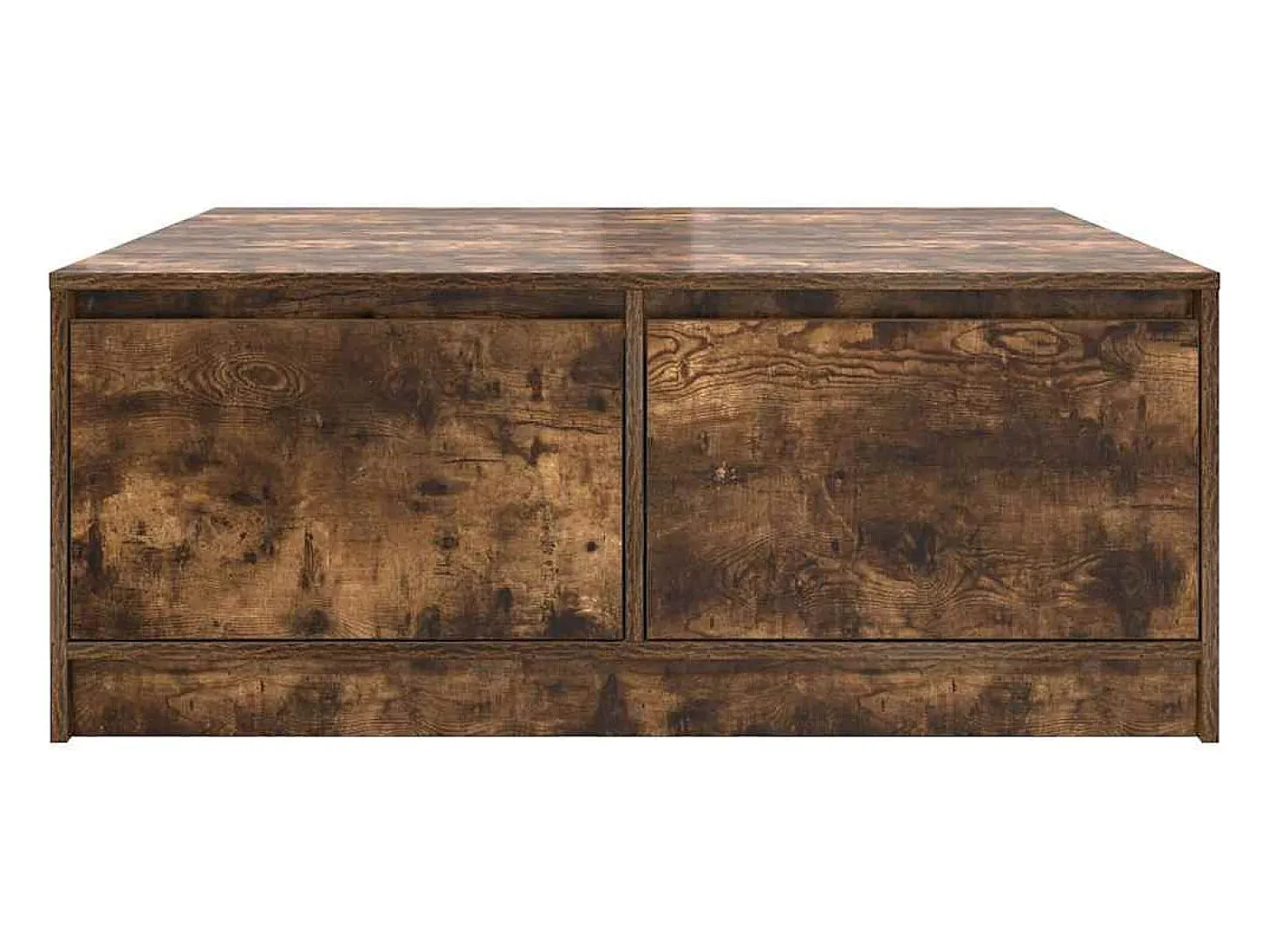 Mesa de centro con cajones roble ahumado 100x100x40 cm