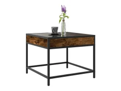 Mesa de centro con Infinity LED roble ahumado 50x50x41 cm