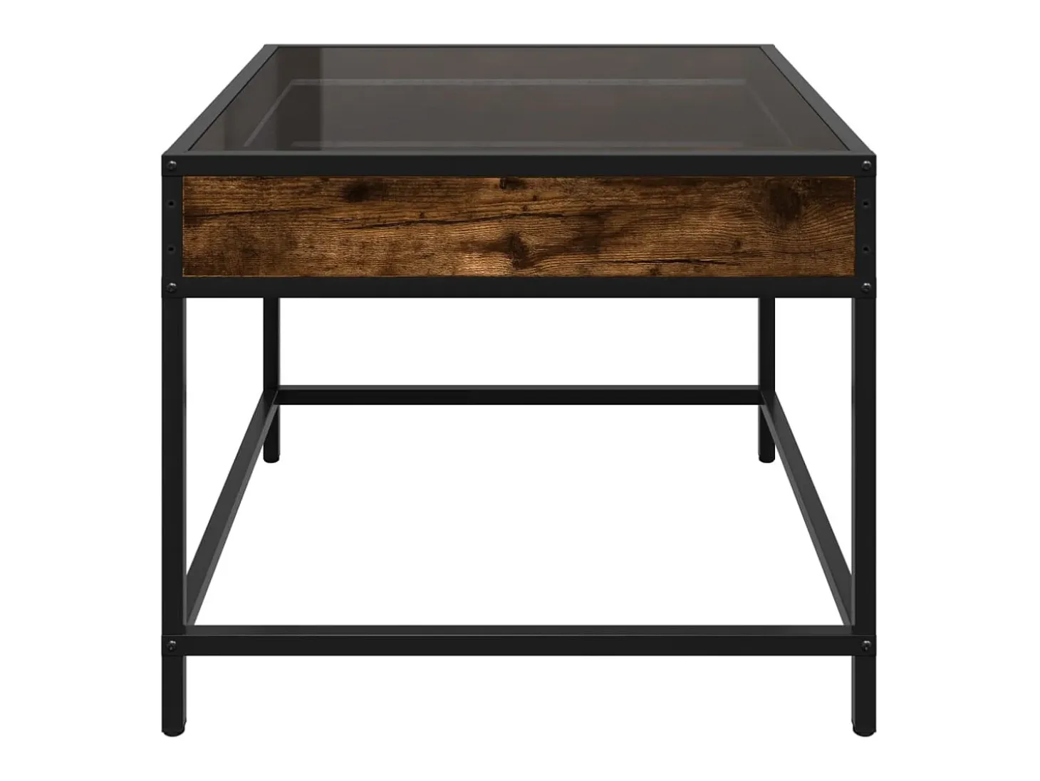 Mesa de centro con Infinity LED roble ahumado 50x50x41 cm
