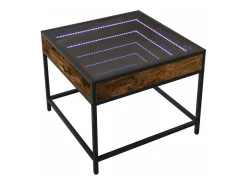 Mesa de centro con Infinity LED roble ahumado 50x50x41 cm