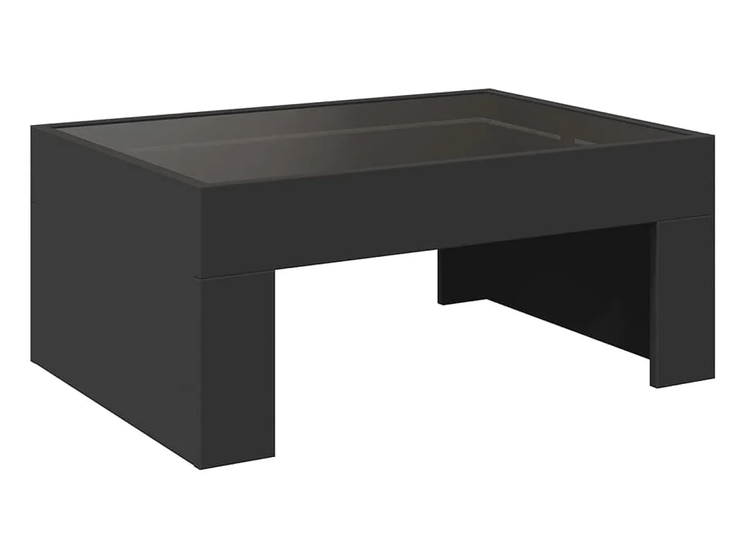 Mesa de centro con Infinity LED negro 70x50x30 cm