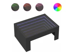 Mesa de centro con Infinity LED negro 70x50x30 cm