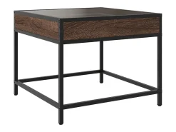 Mesa de centro con Infinity LED marrón roble 50x50x41 cm