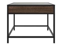 Mesa de centro con Infinity LED marrón roble 50x50x41 cm