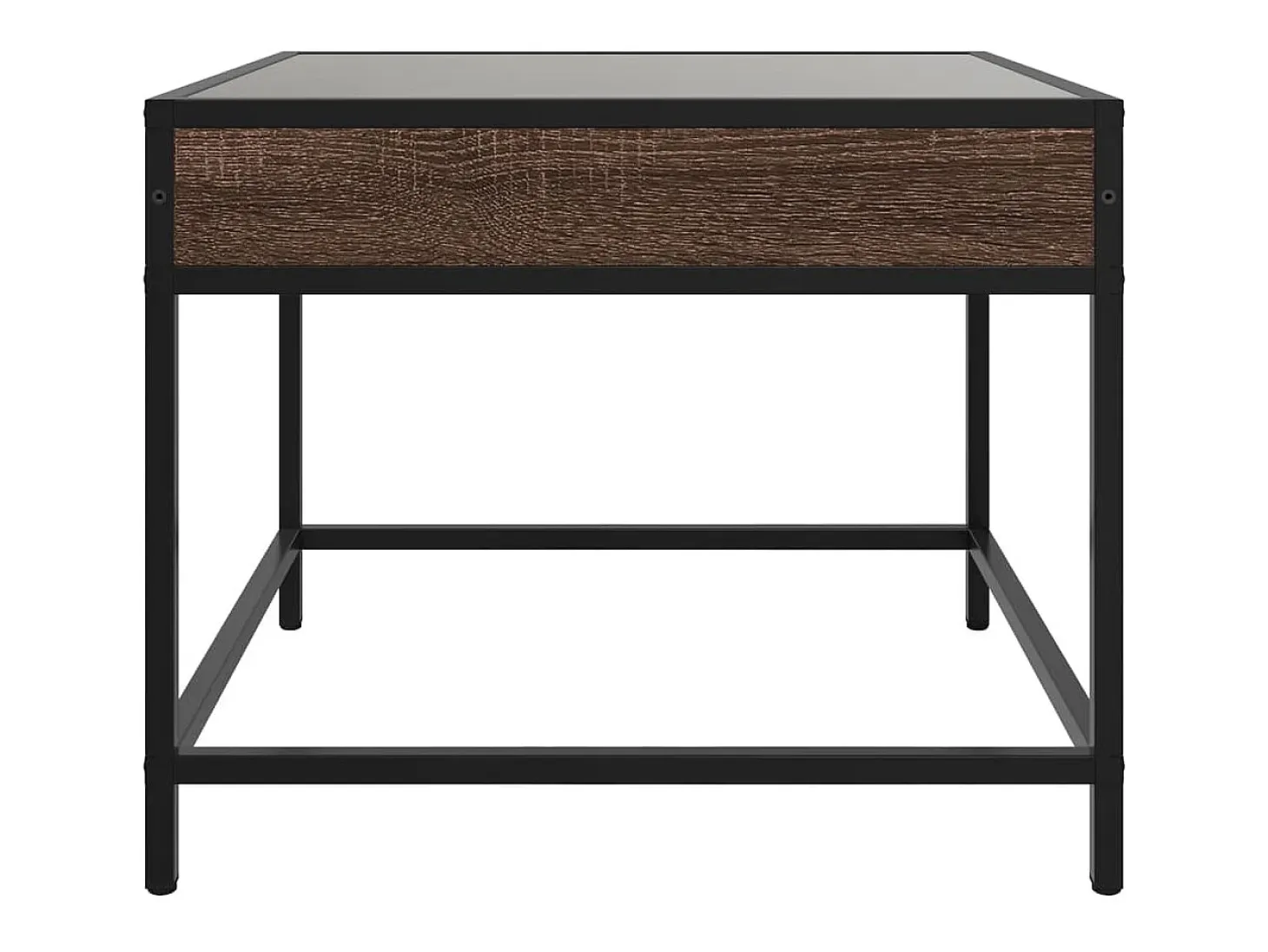 Mesa de centro con Infinity LED marrón roble 50x50x41 cm