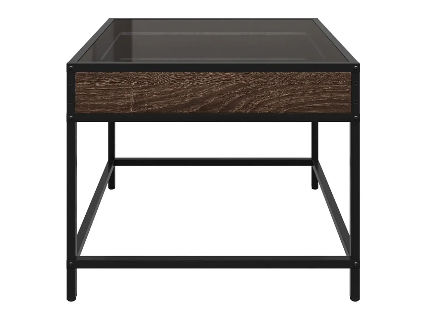 Mesa de centro con Infinity LED marrón roble 50x50x41 cm