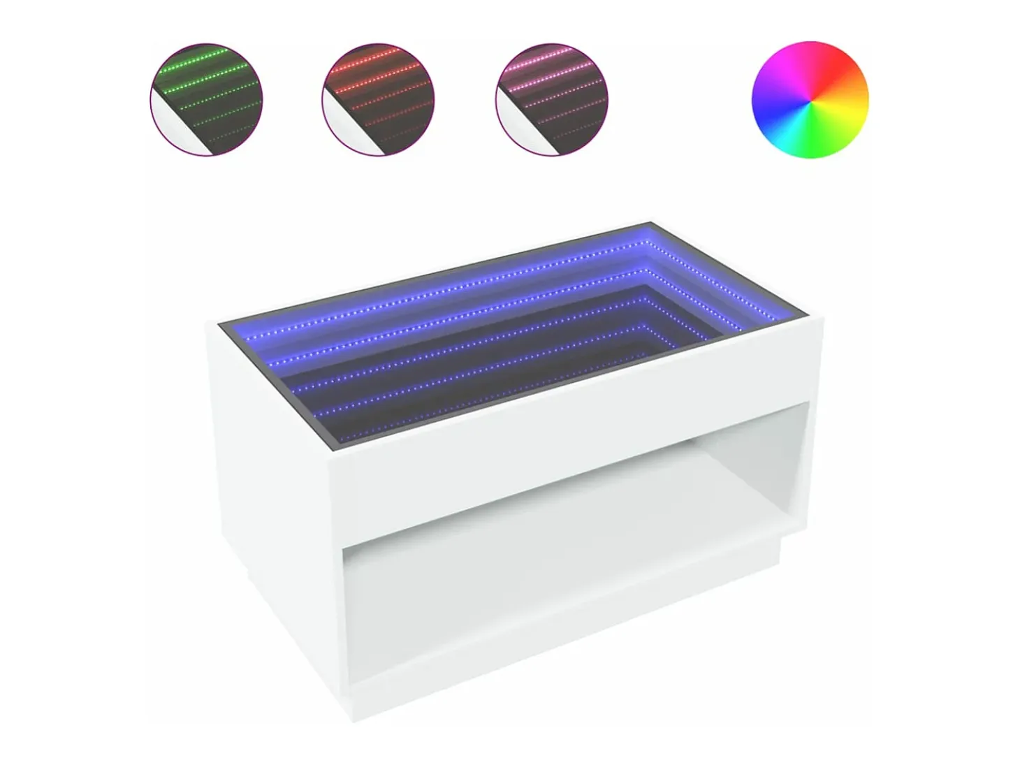 Mesa de centro con Infinity LED blanco 90x50x50 cm