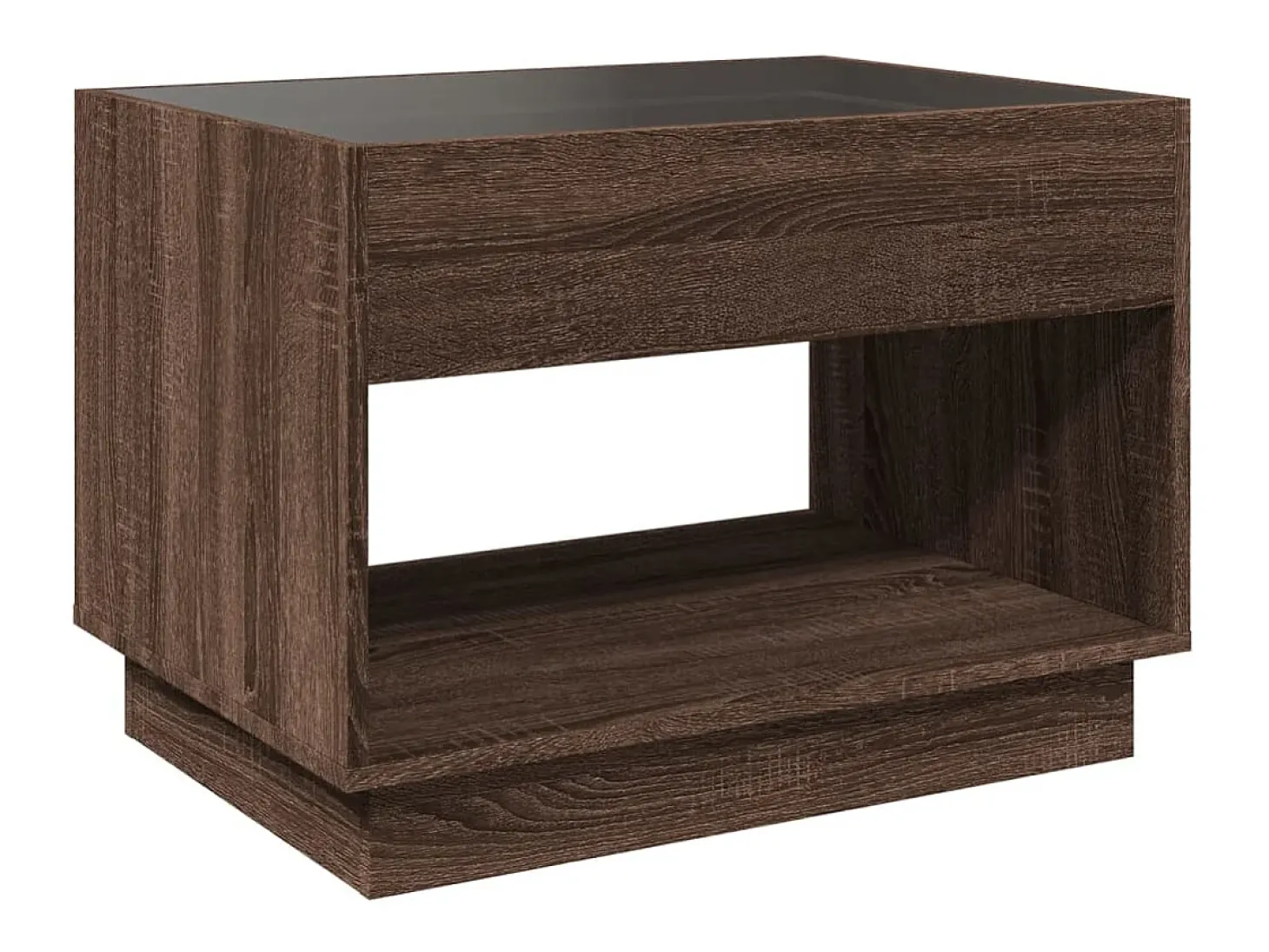 Mesa de centro con Infinity LED marrón roble 70x50x50 cm