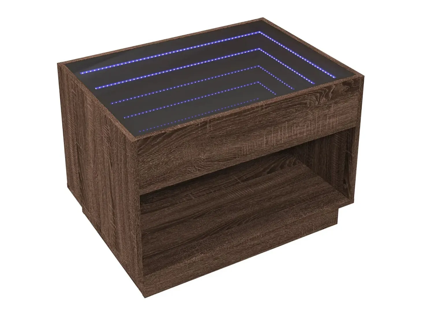 Mesa de centro con Infinity LED marrón roble 70x50x50 cm