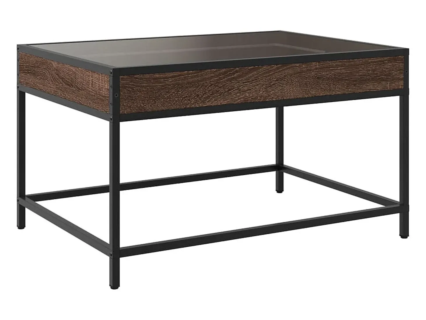Mesa de centro con Infinity LED marrón roble 70x50x41 cm